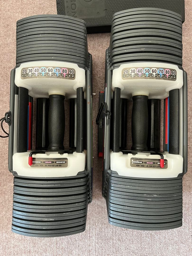 「値下」可変式ダンベルセット40キロ＋可動式ベンチ＋バランスボード＋マット