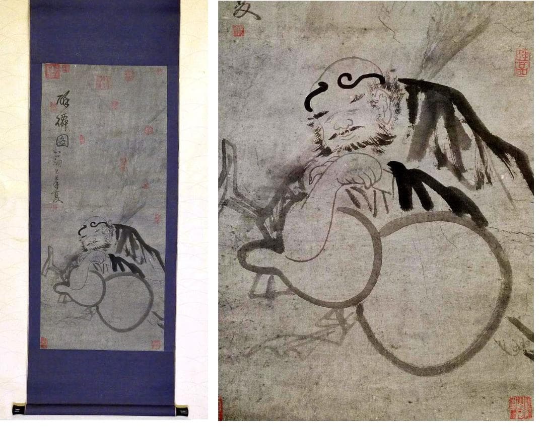 ♥古い　掛軸　中国　人物　②　掛け軸　骨董　古玩　中国画