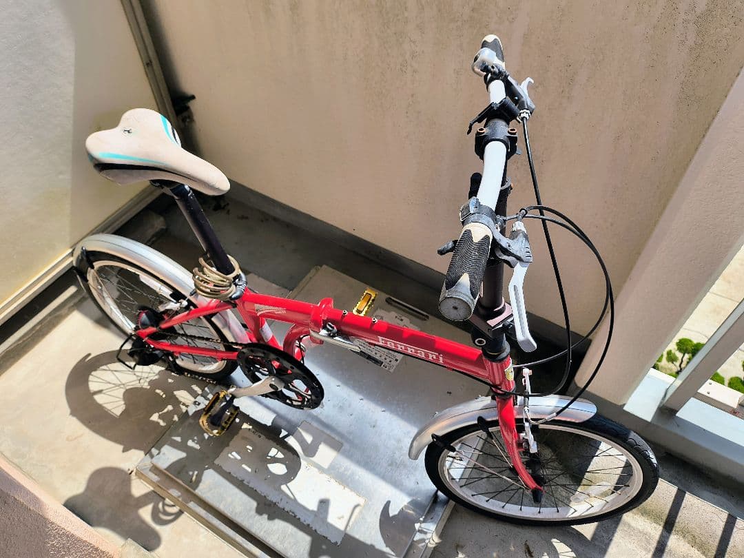 ★オマケ付★Ferrari 折りたたみ自転車★泥除け付★レッド