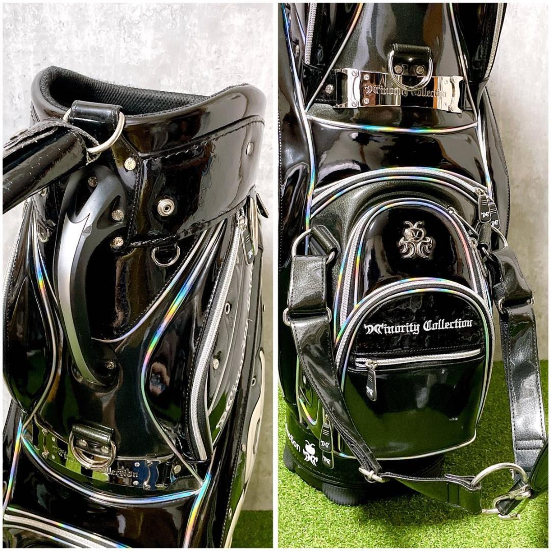 マイノリティコレクション キャディバッグ オールエナメル 3点式 ロゴ刺繡入り