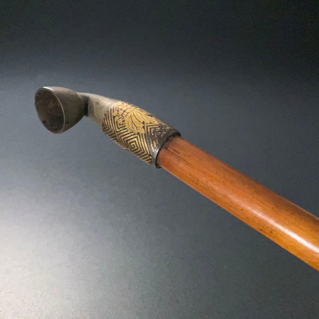 煙管キセル　桐　象嵌　アンティーク　骨董　6R1255お2