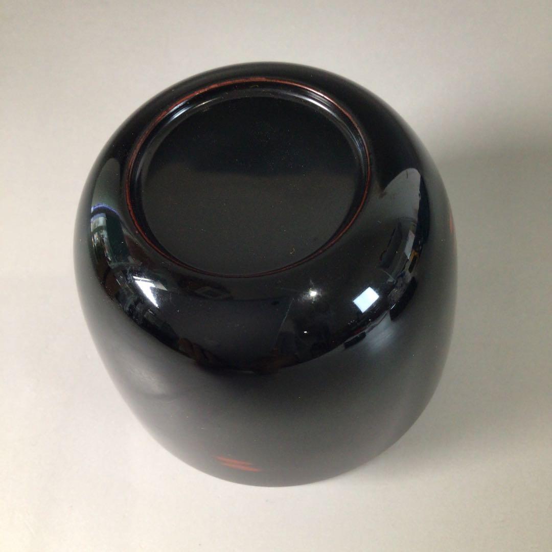 Ｓ９６　棗　『秀峰作』『黒漆塗』『中棗』　共箱　茶道具