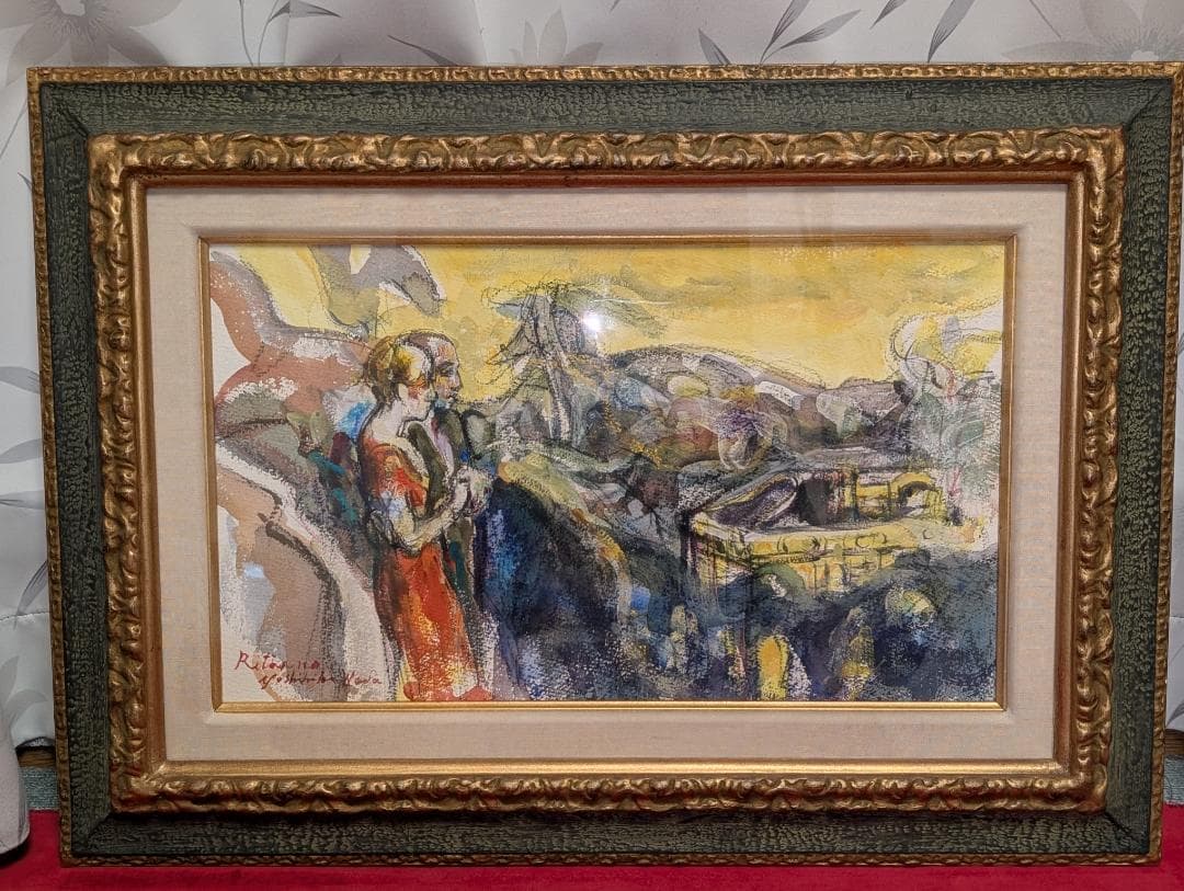 美術品　絵画　水彩　ガッシュ8号M型