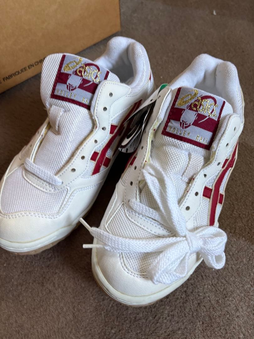 ☆レア商品☆ASICS バレーボールシューズ ホワイト/レッド22.5