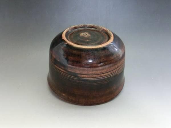 建水■飴釉 箆目溢し 古い時代物茶器 お茶道具 桐箱 古玩 古陶器 時代物骨董■