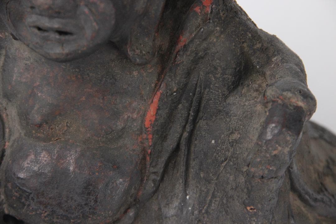 桃山時代 楽焼　田中 宗慶　達磨　だるま　置物　焼き物　箱付 EM19-18