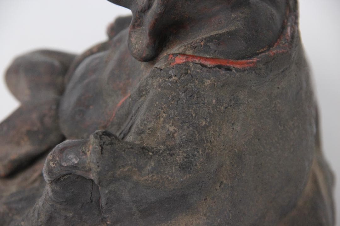 桃山時代 楽焼　田中 宗慶　達磨　だるま　置物　焼き物　箱付 EM19-18