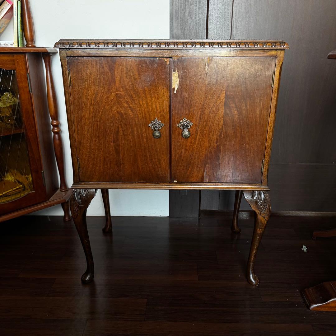 アンティーク　木製レコードラック　ミュージックキャビネット　ミッドセンチュリー