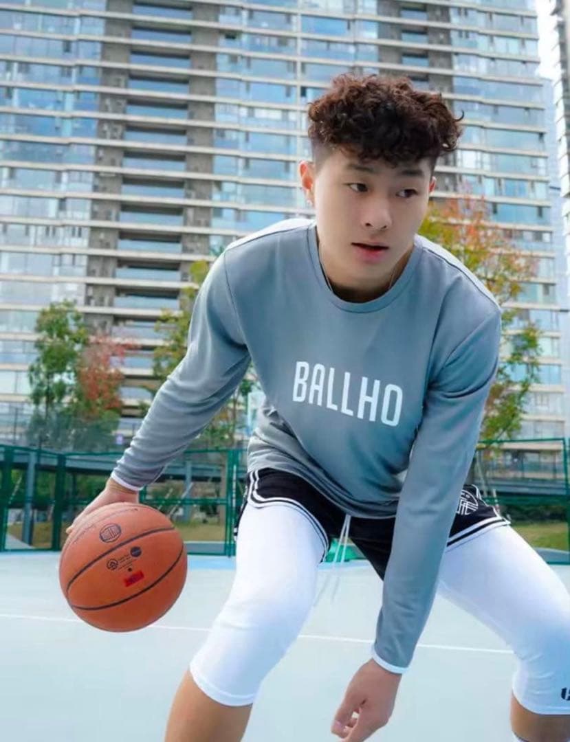 BALLHO ネイビー 長袖 Mサイズ バスケットボールウェア