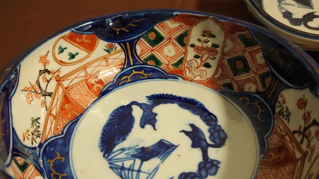 大聖寺伊万里　古伊万里　伊万里　中鉢　蔵出し　３客