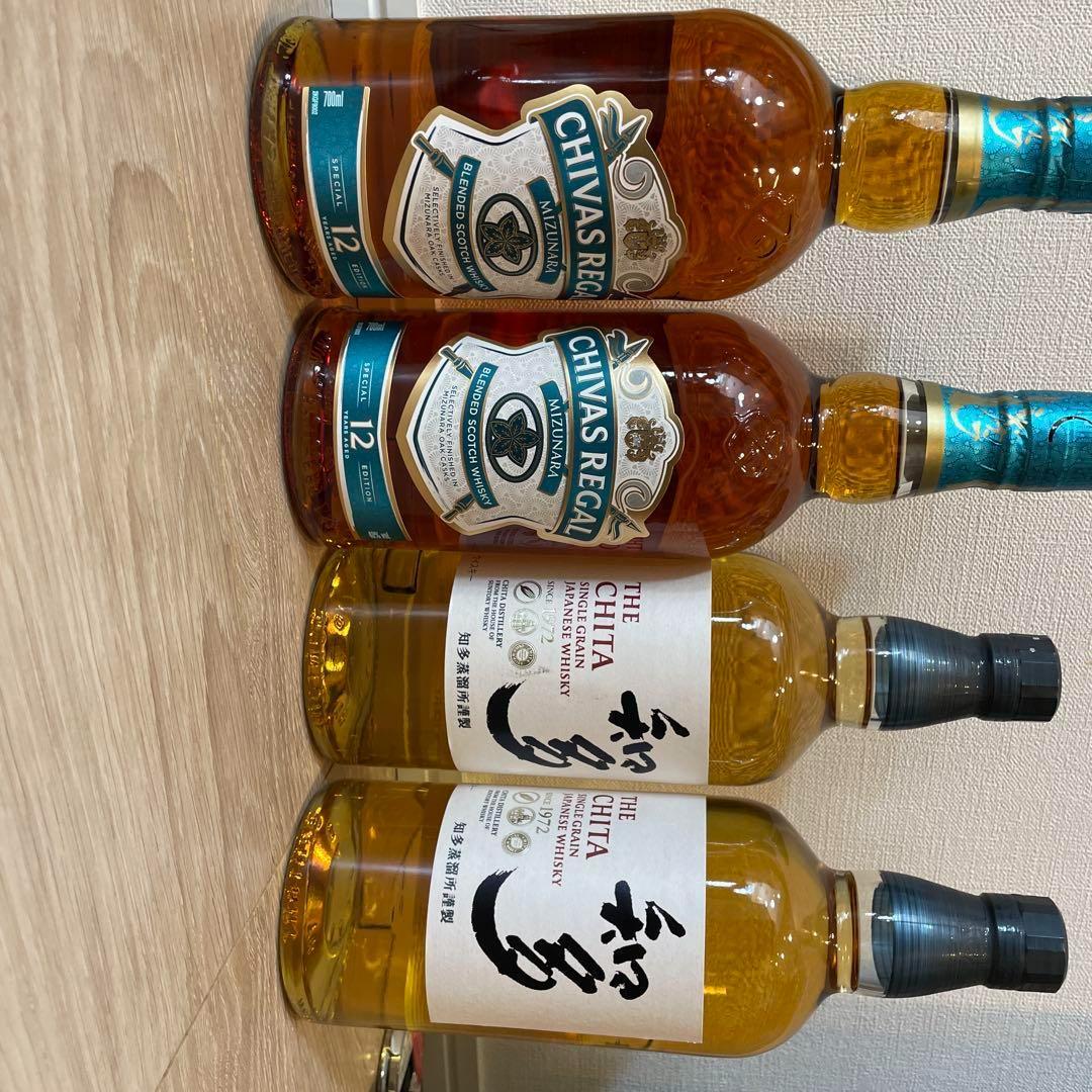 ウィスキー4本セット　知多　２本　シーバスリーガル　 2本　700㎝