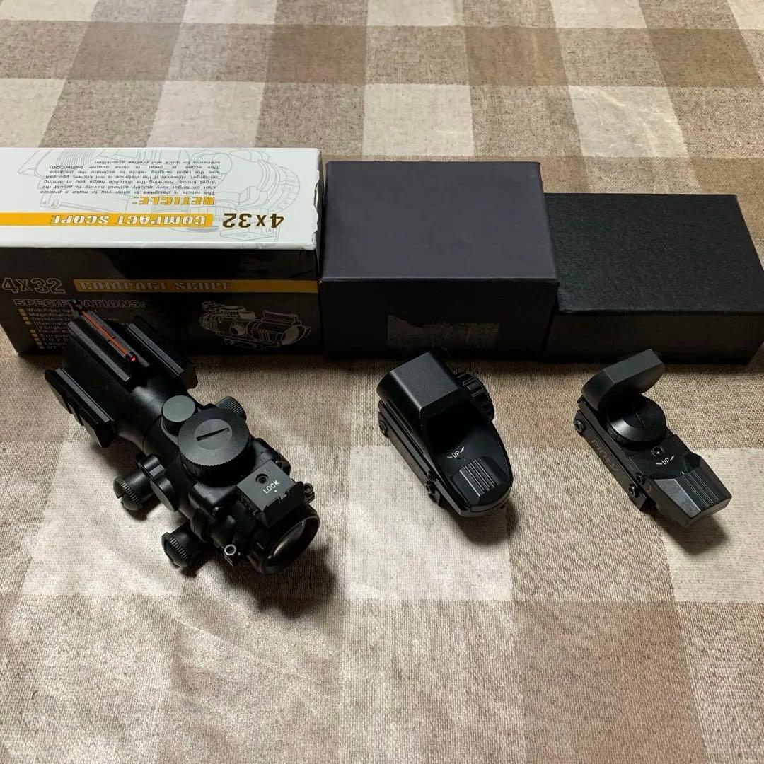 4x32 コンパクトスコープ、Pinty ドットサイト2種