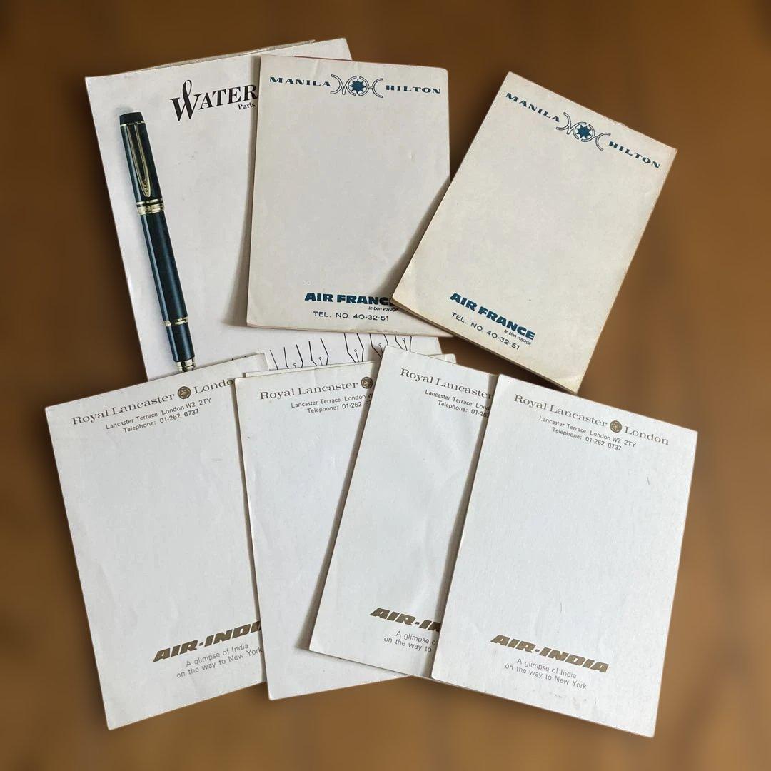 レトロ　エアインディア、エアフランス　メモ用紙　コレクション
