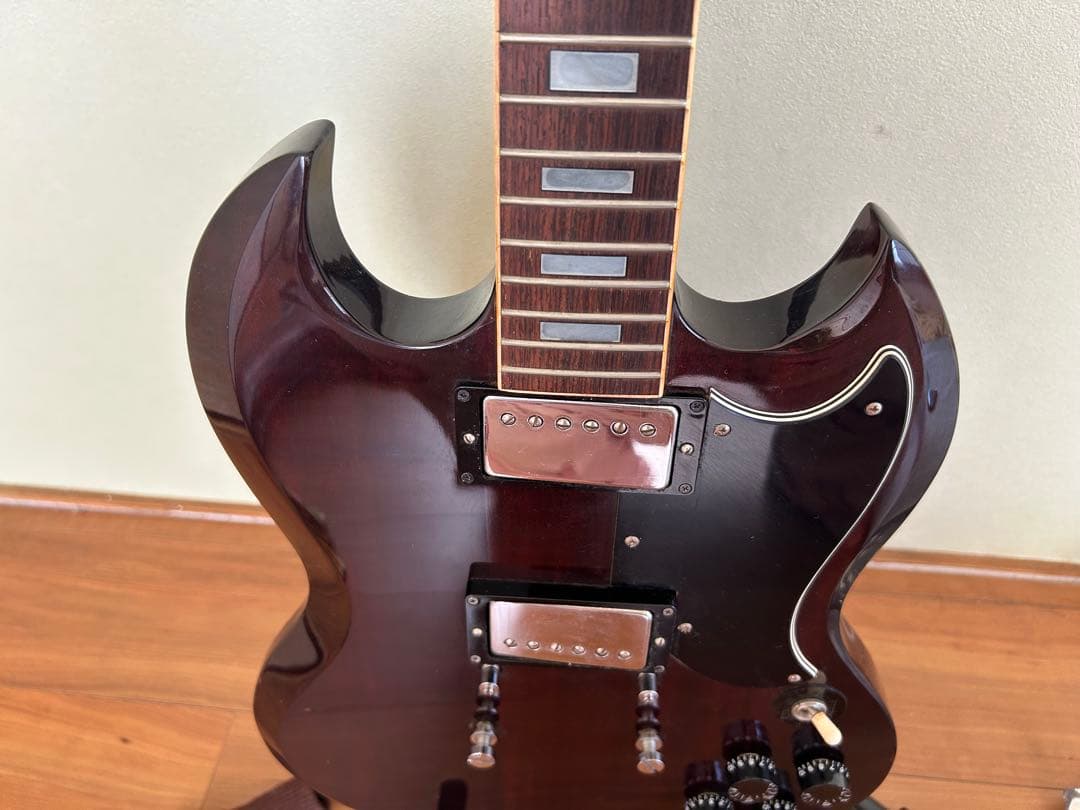 GRECO SGタイプ エレキギター ワインレッド　ソフトケース付き