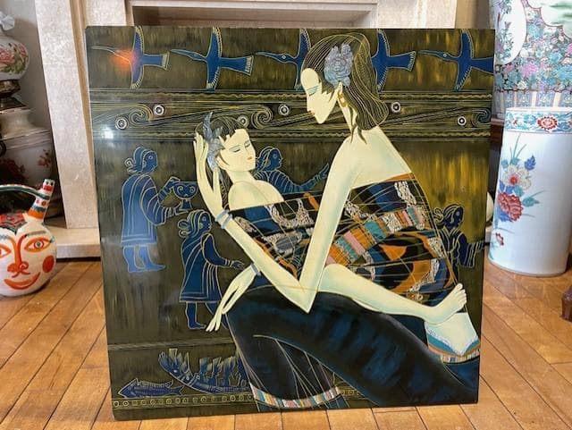 現代アート 漆芸 母子像