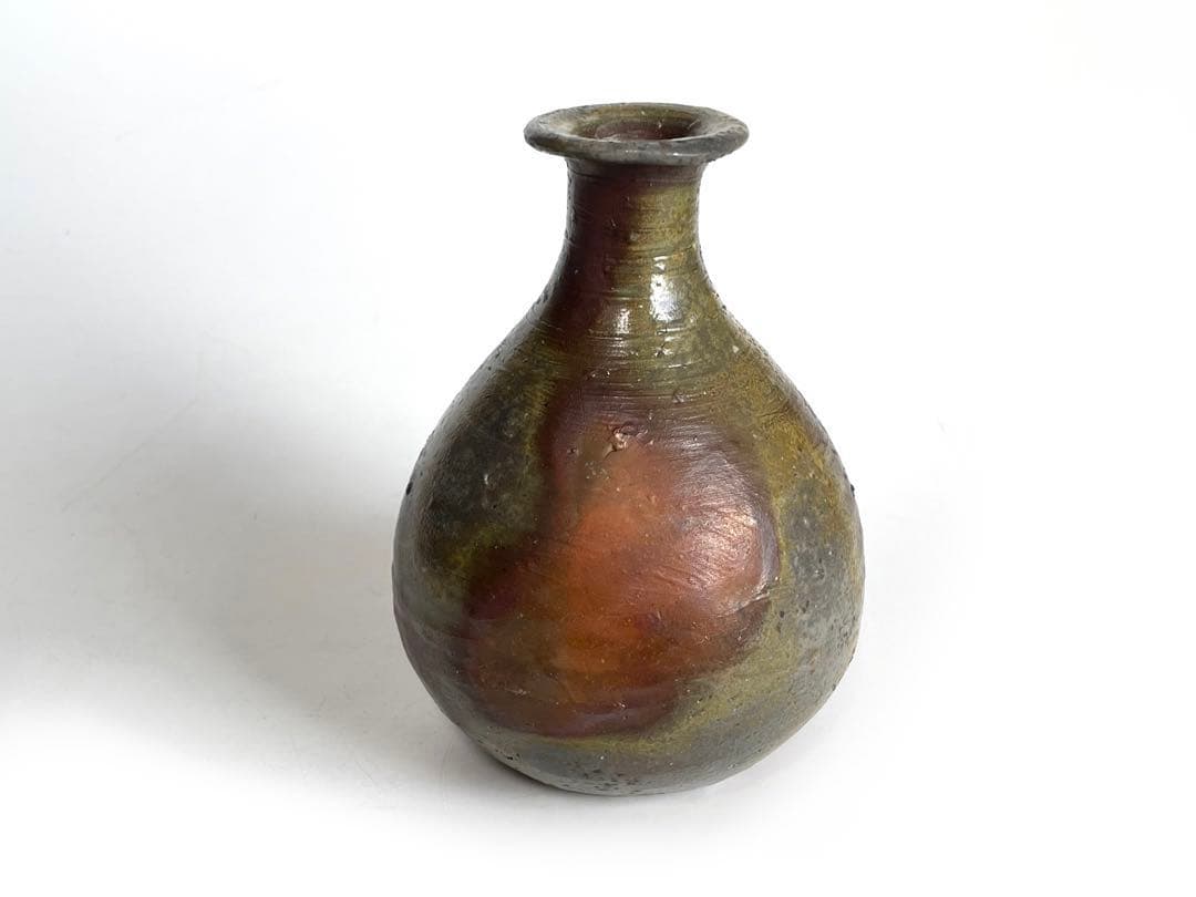 陶芸家　伊勢崎満　備前　徳利　酒器　備前焼　窯変　伊勢崎陽山　共箱