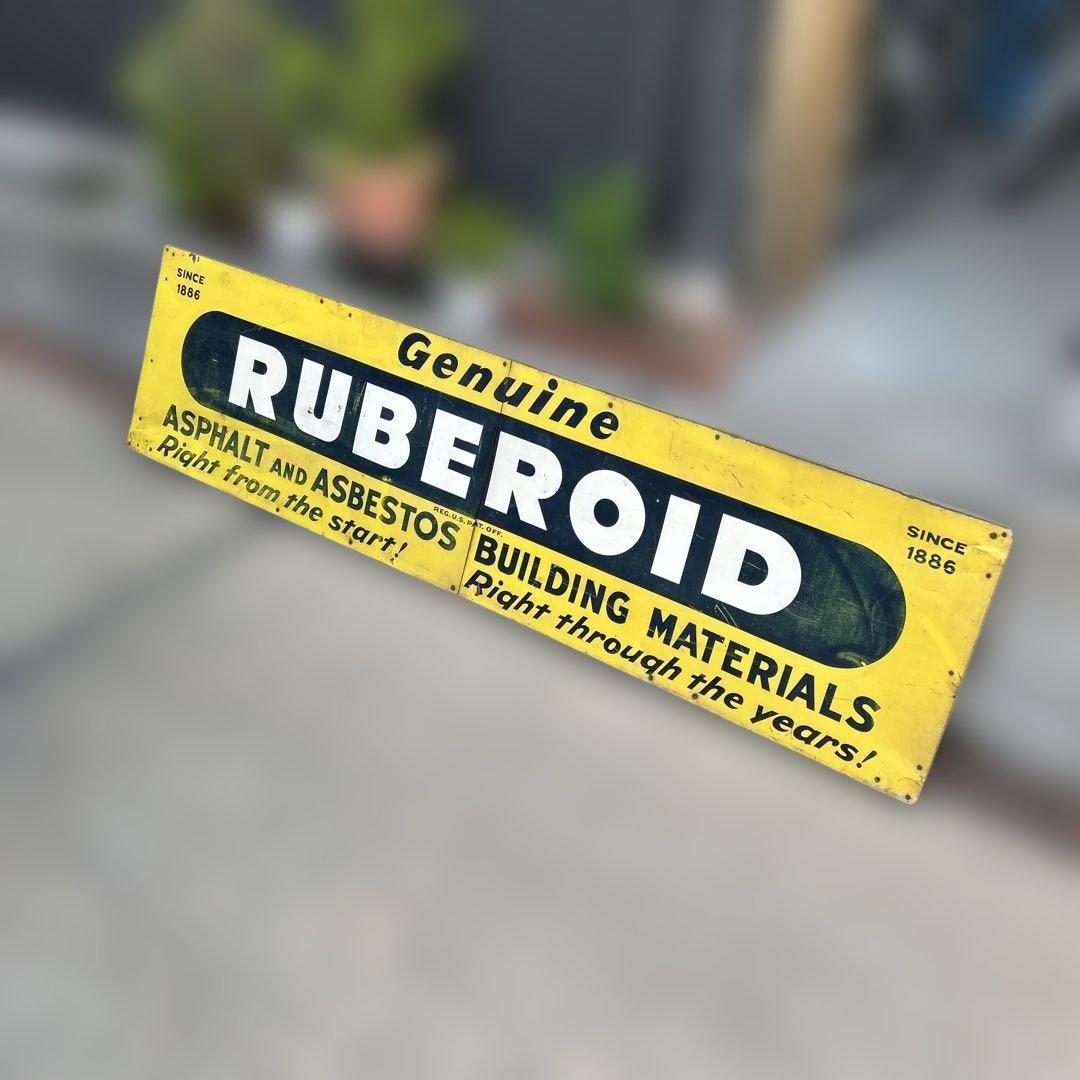 【175㎝】U.S.A ヴィンテージ 看板 Genuine RUBEROID