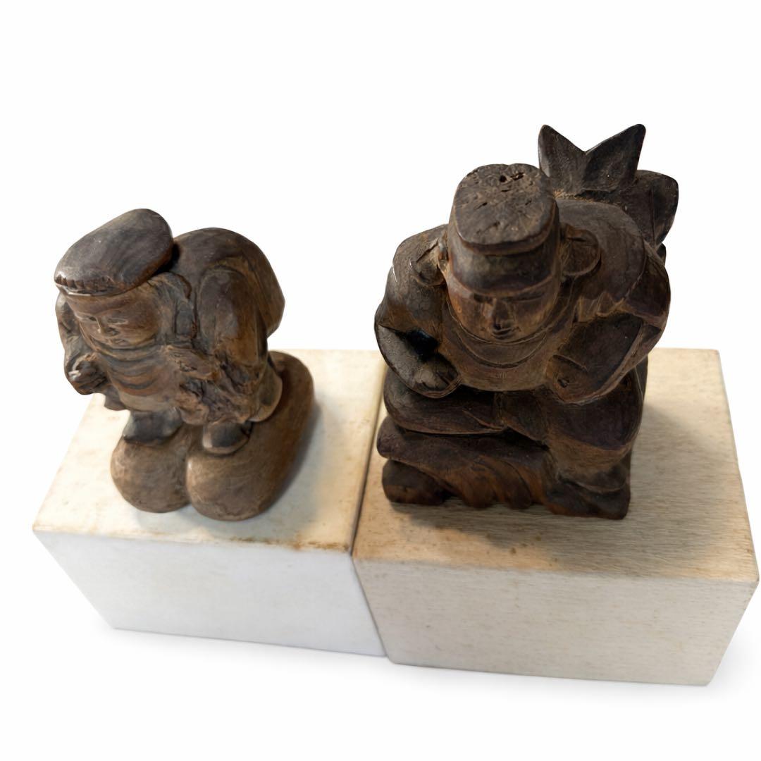 恵比寿大黒　木彫2個おまとめ