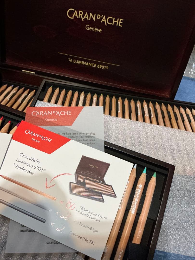 CARAN D'ACHE LUMINANCE6901(WoodenBOX)76色