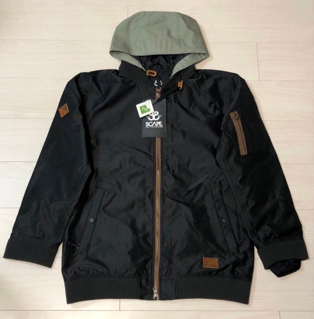 SCAPE スノボーウエアー　フード付き　黒