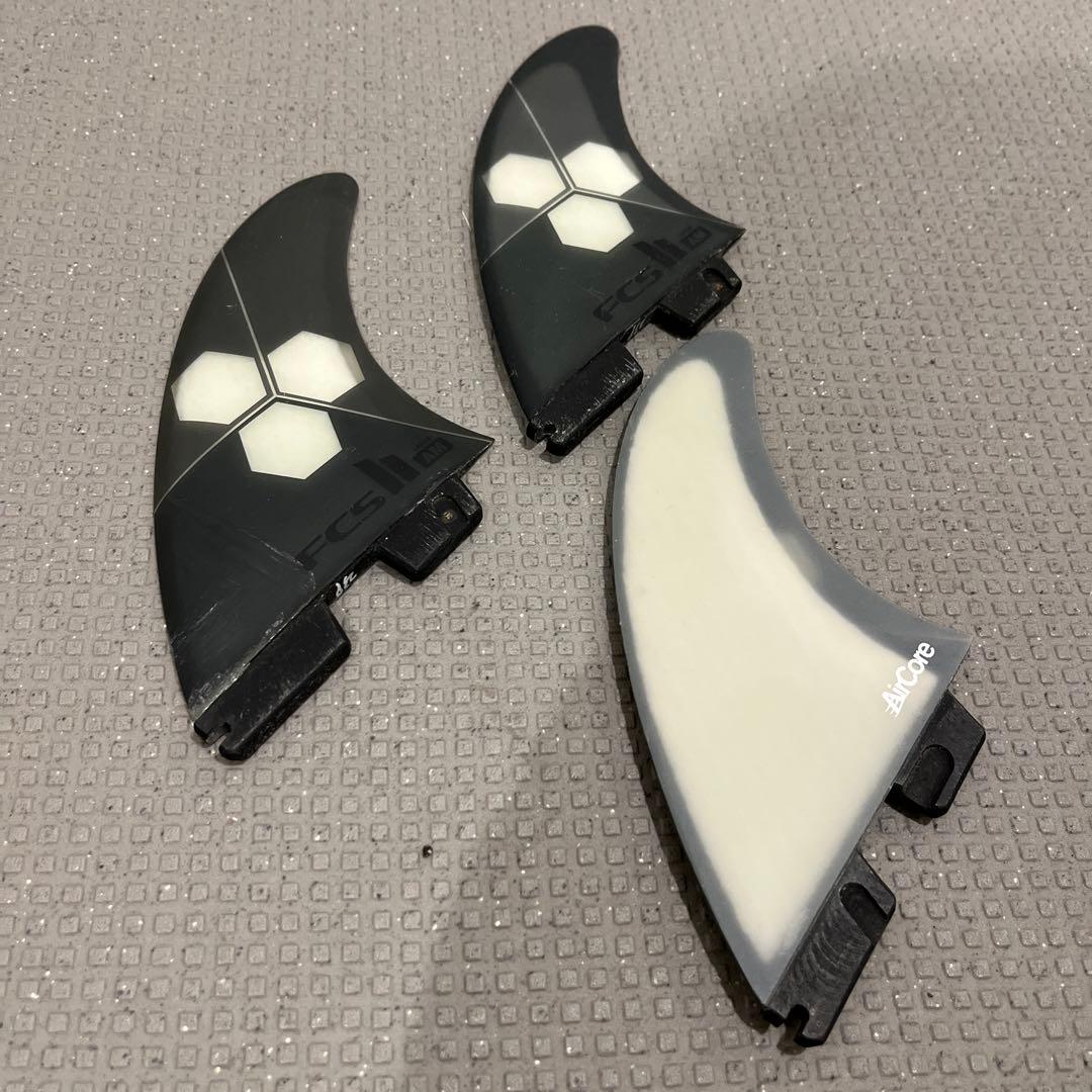 AirCore サーフボードフィン 3枚セット ブラック/ホワイト　Lサイズ