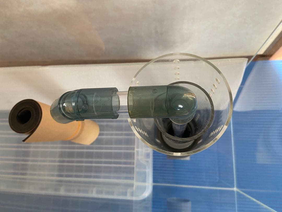 【引き取り限定】オーバーフロー3重管ガラス水槽　60㌢×奥行20㌢×高さ30㌢