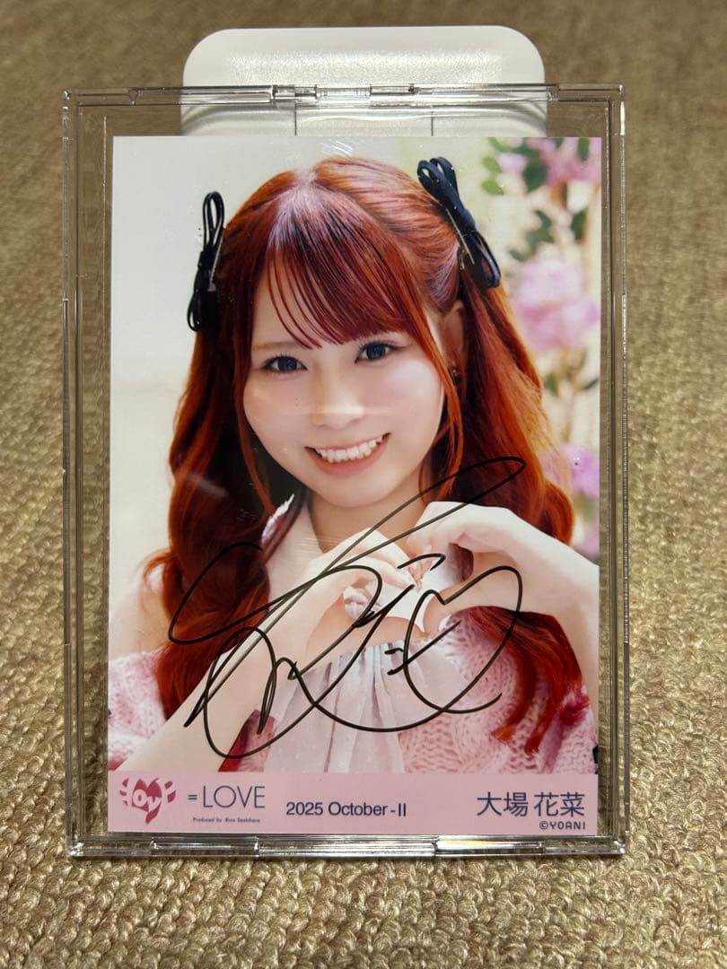 イコラブ 大場花菜 ラブソングに襲われる ピンクニット 直筆 生写真