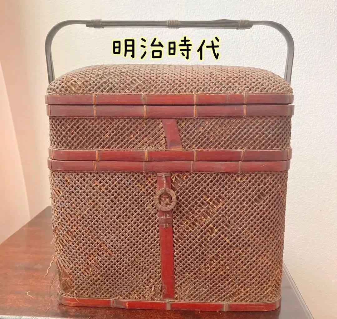 【珍品】煎茶道具　堤藍　茶籠　竹籠　バスケット　骨董品 唐物　1客