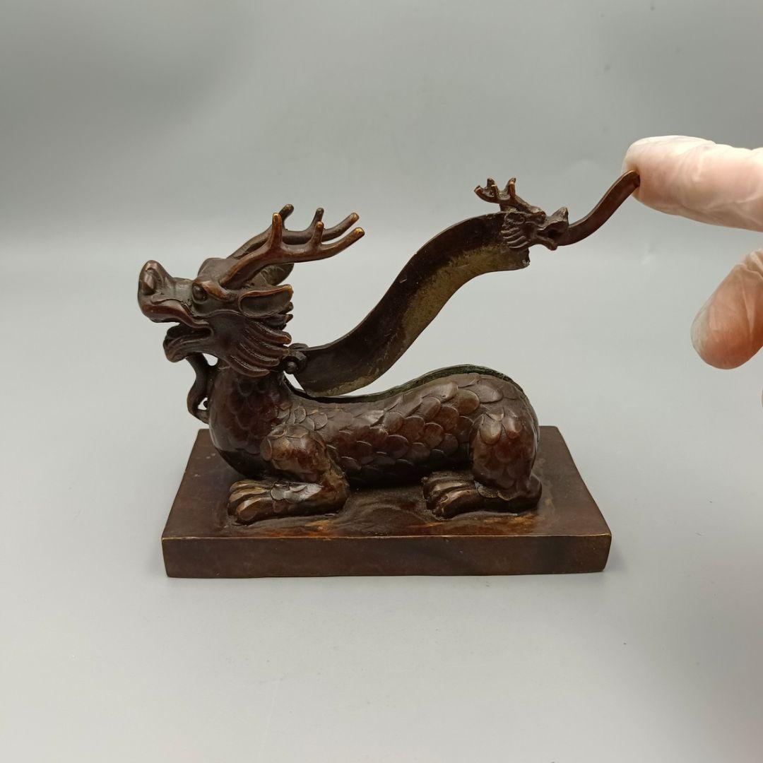 竜頭 押し切り 正義 化身 工芸品 美術品 置物