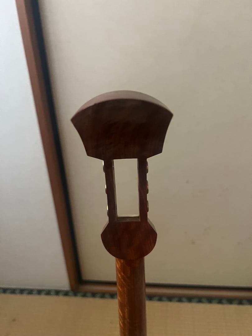 希少　白紅木　地歌用三弦　黒檀糸巻き　天然素材撥　ハードケース付き