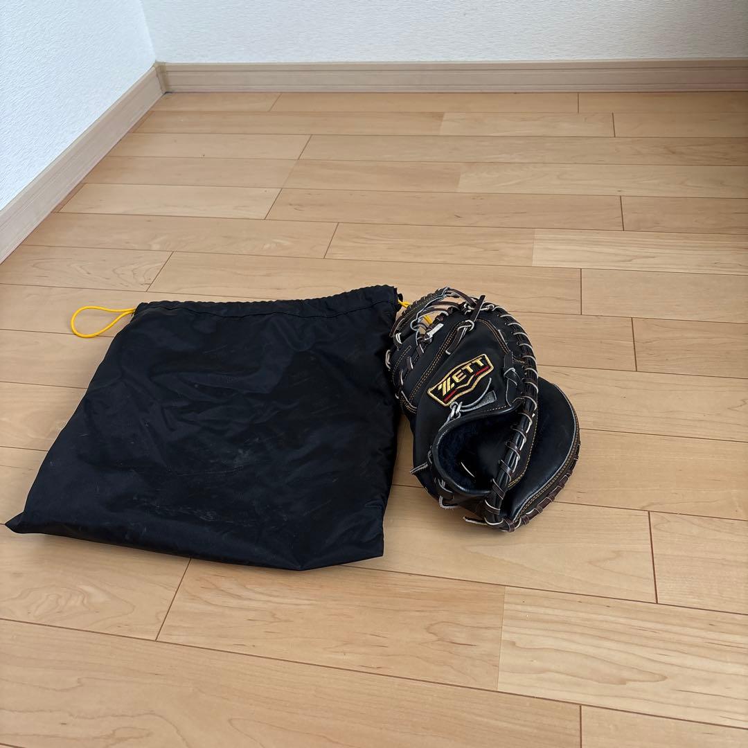 ゼットプロステイタス　キャッチャーミット 黒 収納袋付き