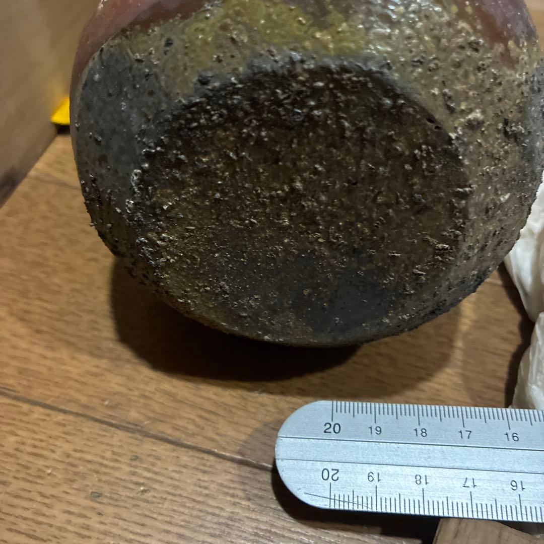 希少品道明　備前焼　金重道明　共箱　茶道具　花茶器　陶器