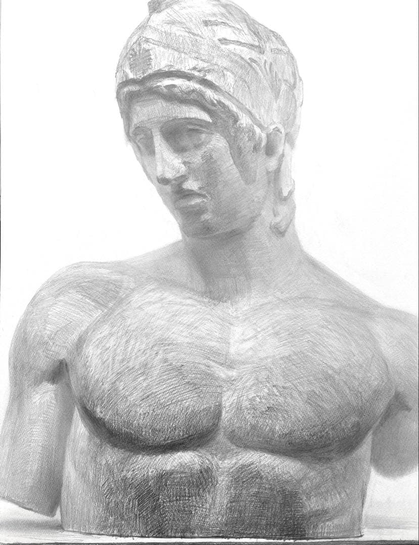 古代ギリシャの戦士の彫刻