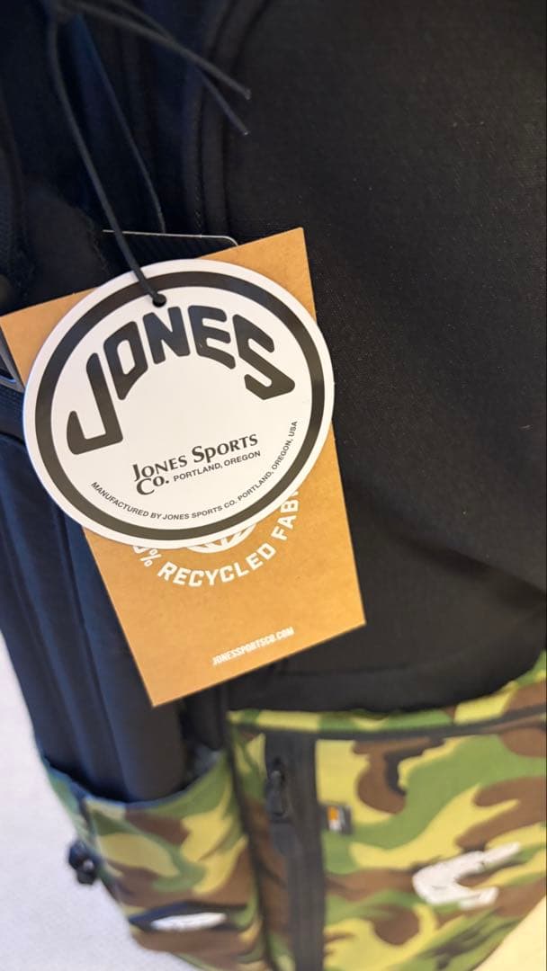Jonesゴルフ　キャディバッグ　カモ柄　ロゴ刺繍付