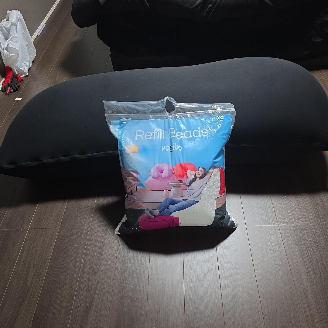 ヨギボー　特大クッション　ブラック　追加ビーズ付き