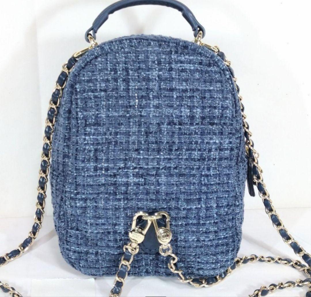 CHANEL ツイードバックパック ネイビー