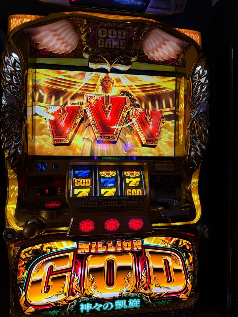 【送料無料】ミリオンゴッド神々の凱旋　5号機　パチスロ　実機