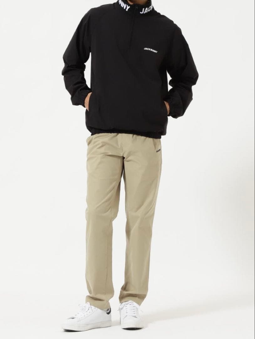 新品 パーリーゲイツ ジャックバニー ポリエステルツイルパンツ(4)M/ベージュ