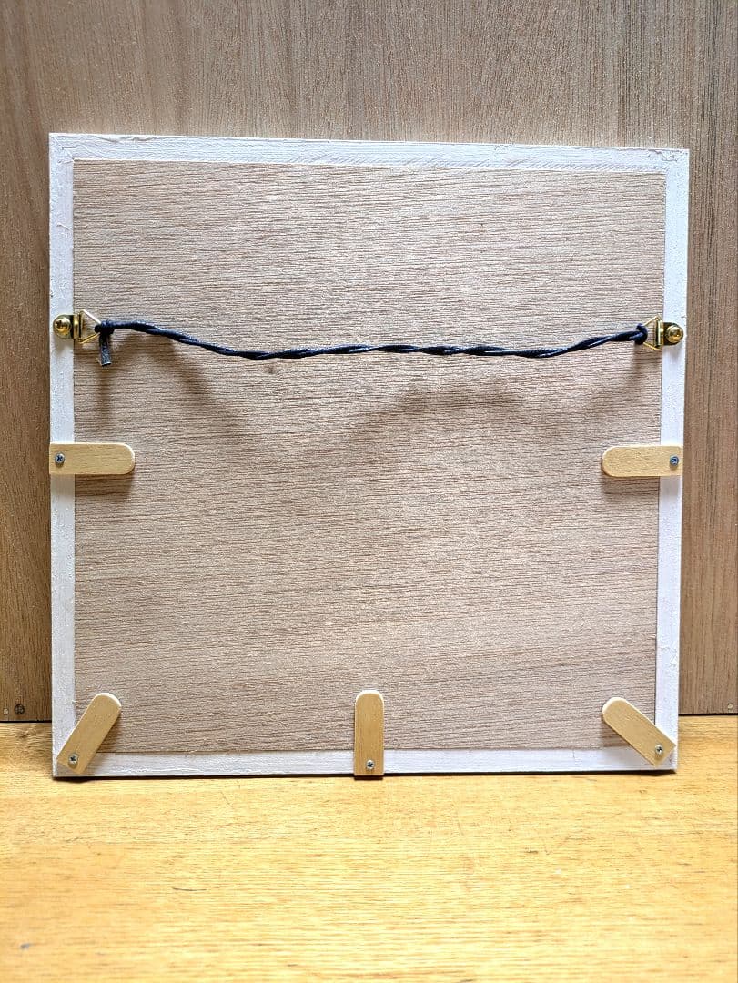 手作り額付き銅版画カラー作品　title「きらめきニャンコ」