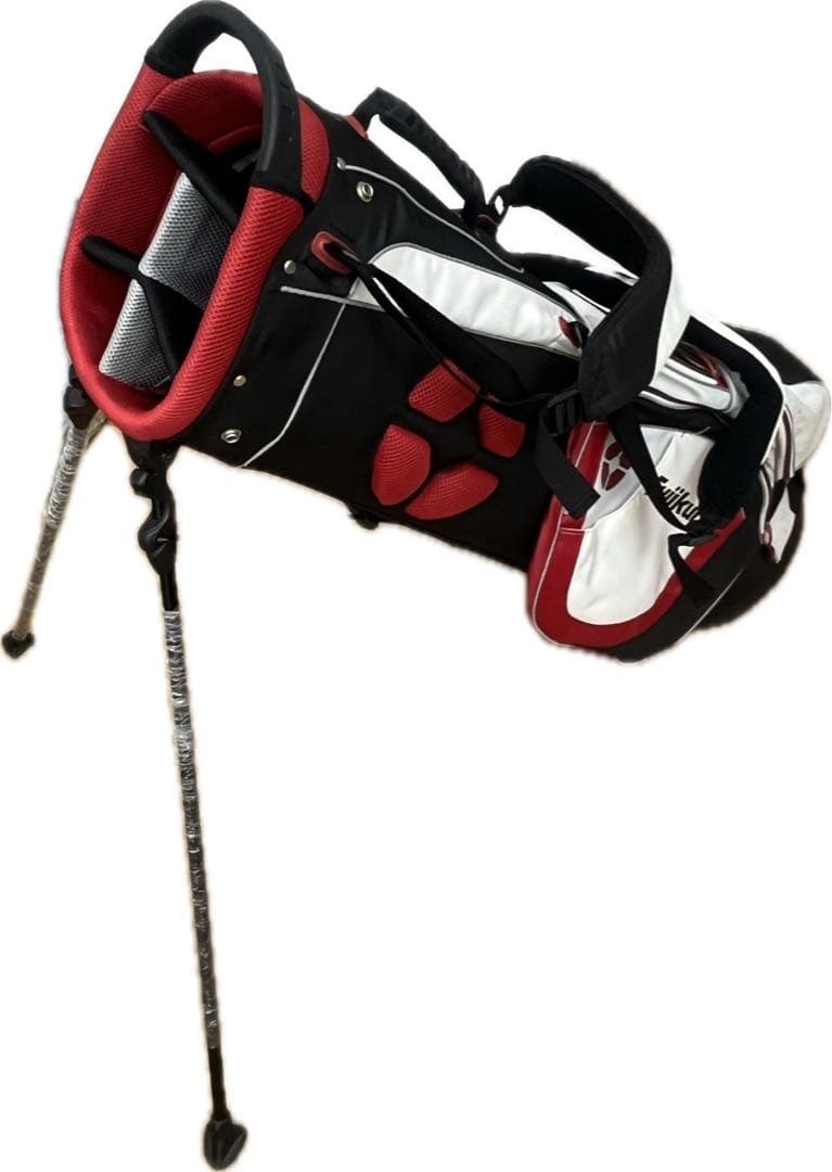 Fujikura スタンド付きゴルフキャディバッグ 約90cm 黒赤白