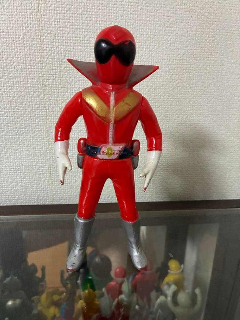 【当時物】ゴレンジャー アカレンジャー　パチ　無版権　ソフビ　約20㎝
