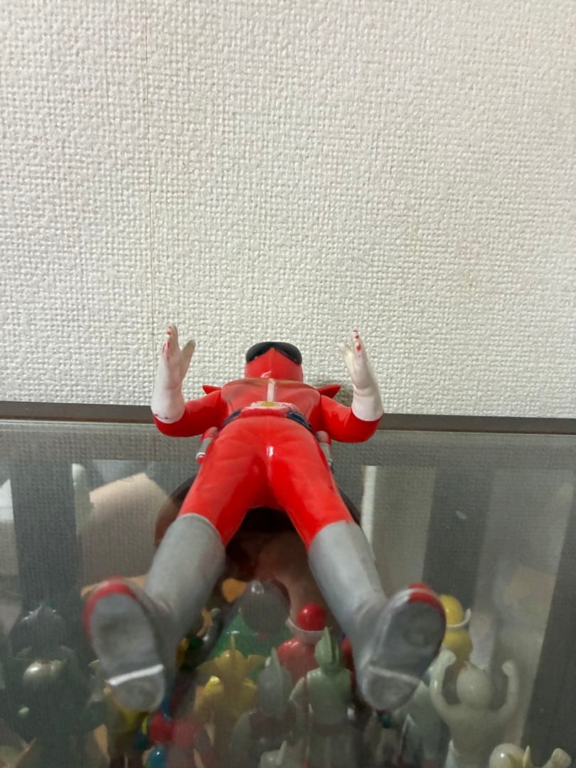 【当時物】ゴレンジャー アカレンジャー　パチ　無版権　ソフビ　約20㎝