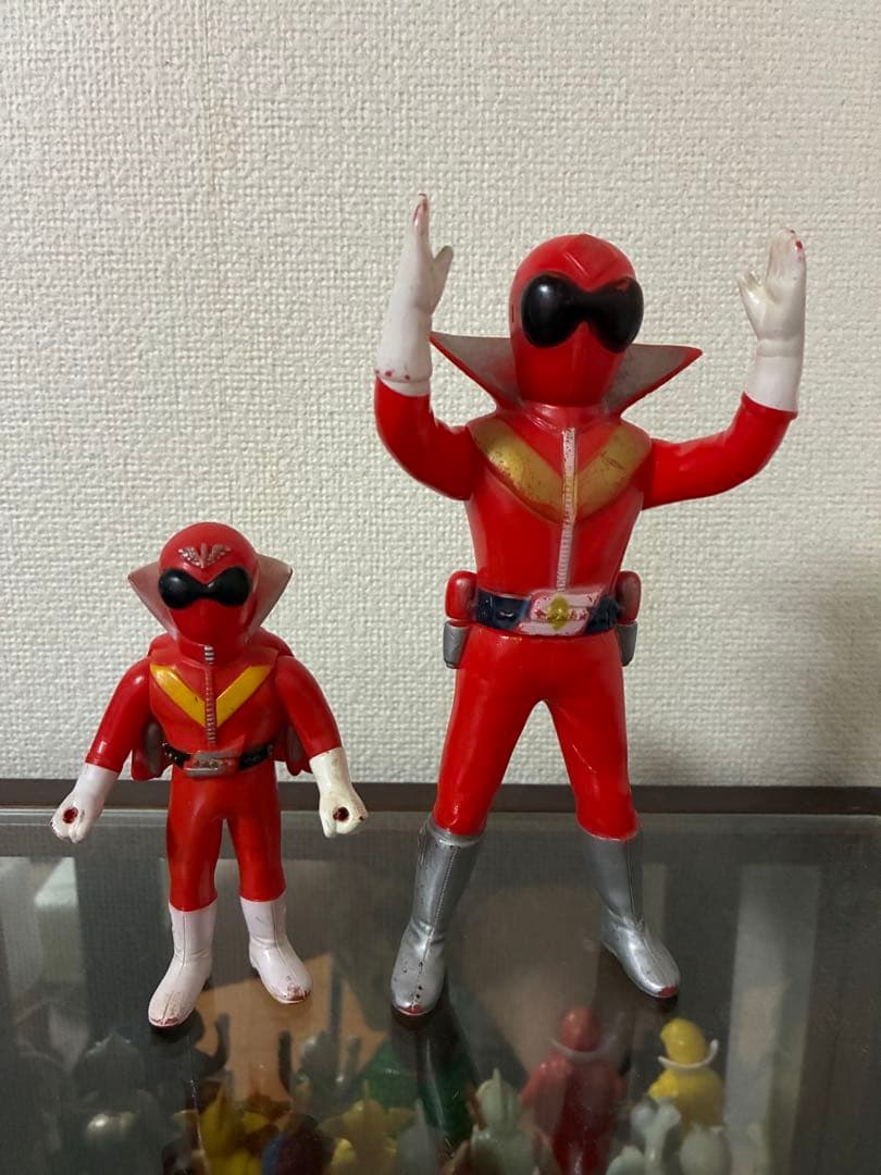 【当時物】ゴレンジャー アカレンジャー　パチ　無版権　ソフビ　約20㎝