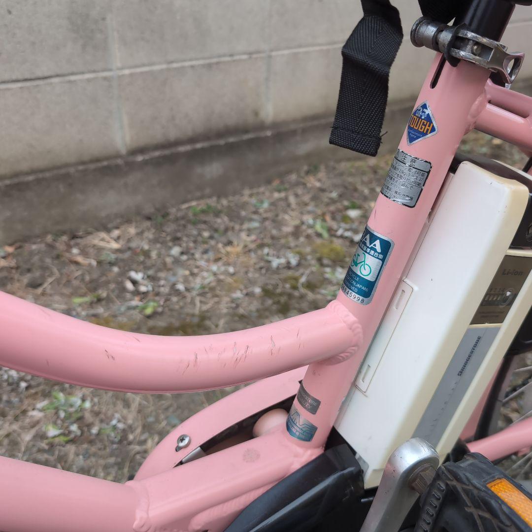【群馬県高崎市引き取り限定】ピンク 電動アシスト自転車 前カゴ付き