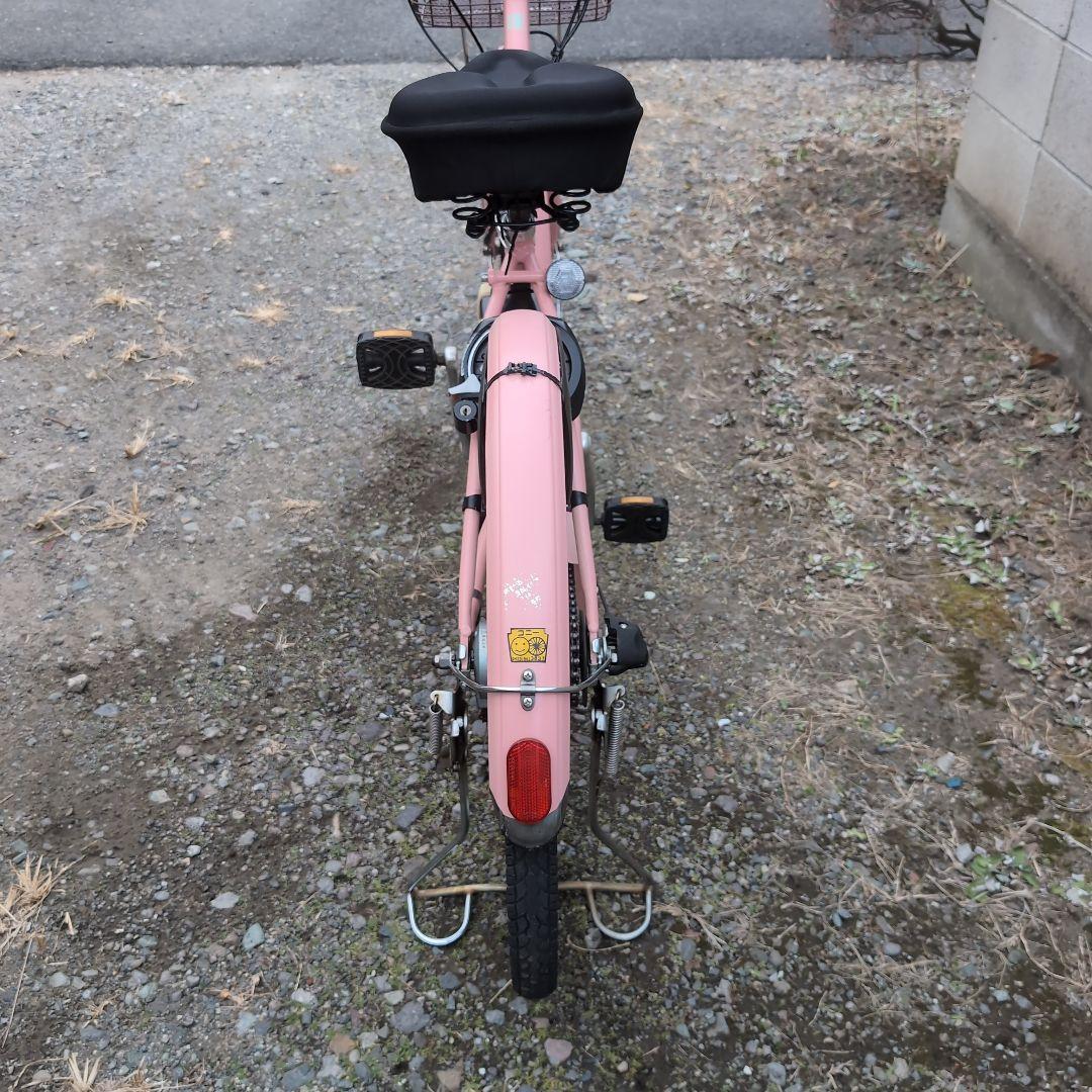【群馬県高崎市引き取り限定】ピンク 電動アシスト自転車 前カゴ付き