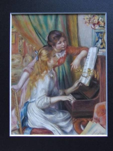 ルノワール 、【ピアノを弾く少女たち】、希少画集画、新品高級額・額装付