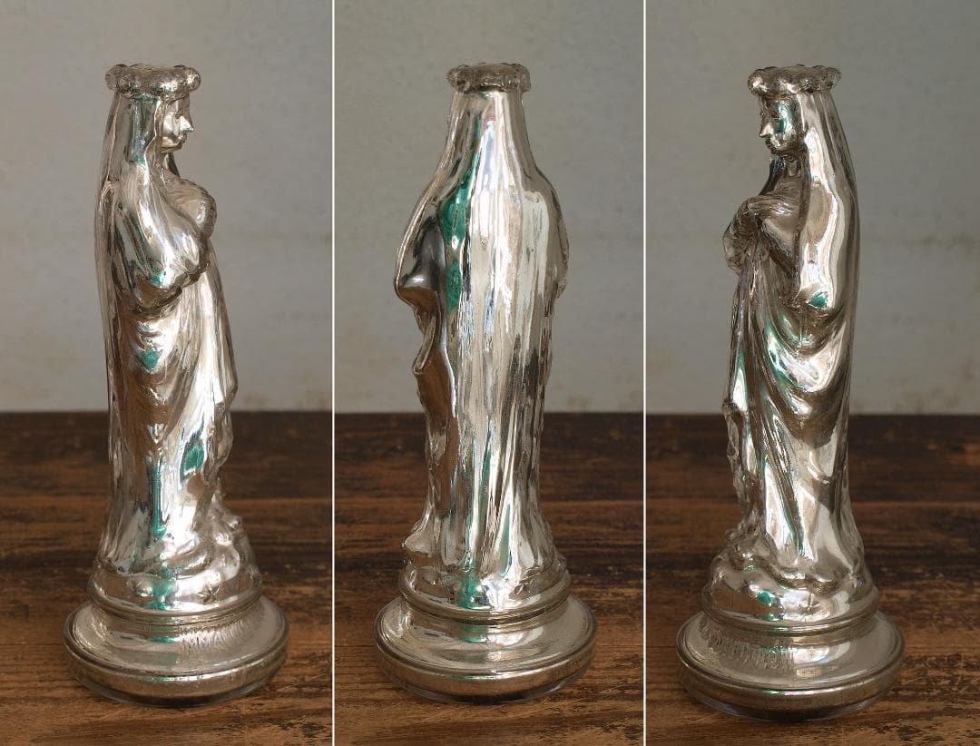 フランス 聖母マリア像 マーキュリーガラス 無原罪の御宿り 水銀ガラス/J426