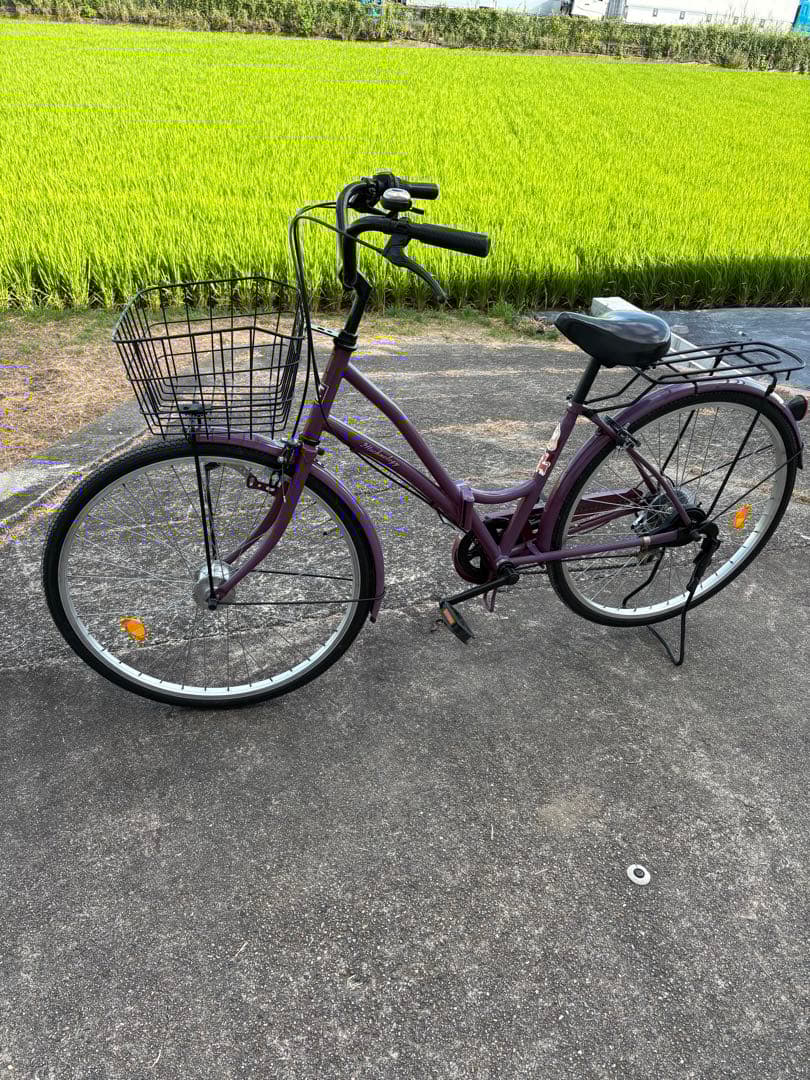 26㌅オートライト変速付き折り畳み軽快車(パープルカラー)