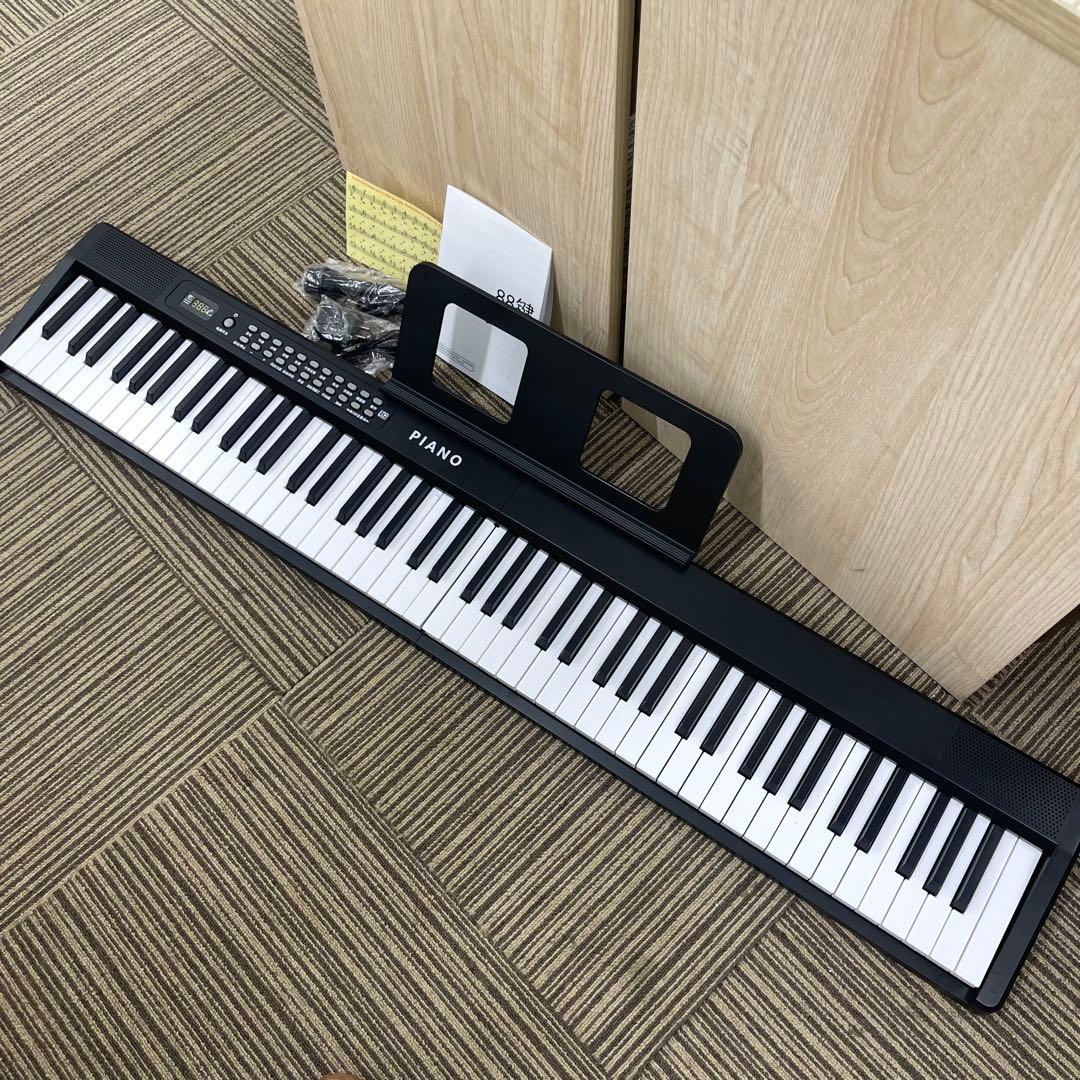新品◆折りたたみ 電子ピアノ 88鍵盤 光る鍵盤 ブラック
