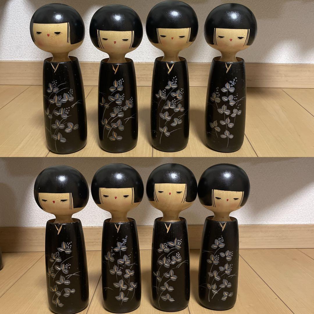近代こけし　真一郎作　萩の里　箱あり　8体セット　まとめ売り